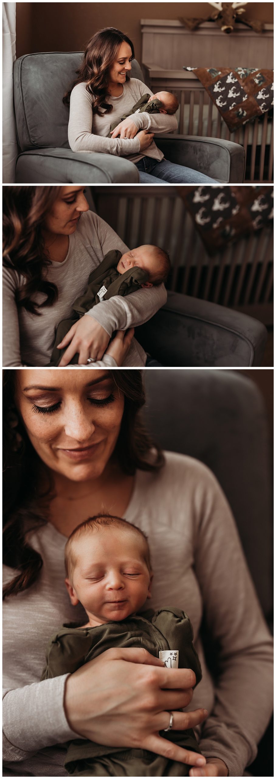 Denver newborn photographer captures mother holding new baby boy