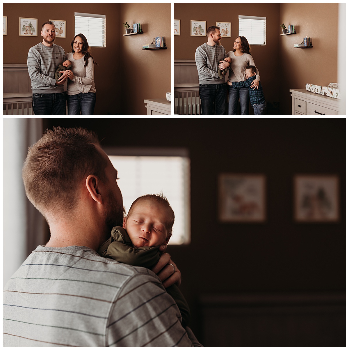 dad holds infant as mom and brother stand near by Your Modern Story