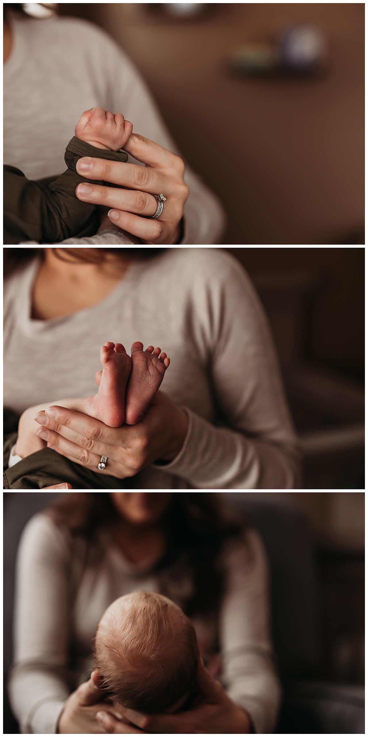 baby details of hands, feet, and head by Denver newborn photographer