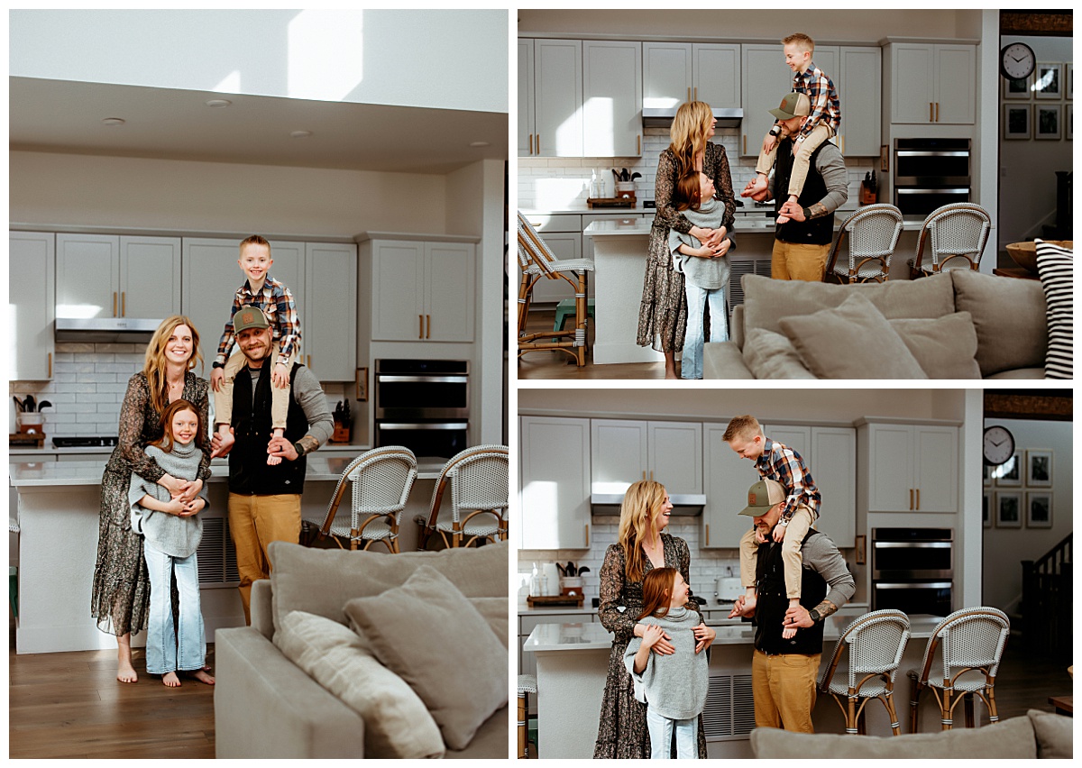 mom and dad laugh with children by Your Modern Story